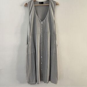 Fenini Lagenlook Dress Art to Wear Sleeveless Cotton Oversized Relaxed Fit XS